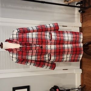 New w.o Tags Old Navy Plaid Coat (red, white, black)